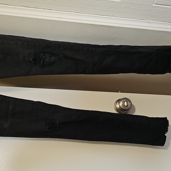 Rag & Bone High Rise Skinny Jeans Distressed Knees/Raw Hem Dark Gray Siz… - Picture 3 of 13
